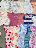 Combinaison courte à manches courtes pour nouveau-nés filles, plusieurs motifs, en coton, avec fermeture à boutons, adorable motif floral, 0-9 mois.