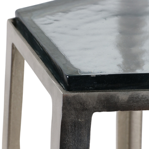 Tavolino d'Appoggio in Marmo con Piano Pentagonale e Struttura Sottile per Piccoli Spazi, Arredamento Casa - Product Image 6