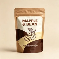 Emballage alimentaire pour café écologique avec fermeture à glissière, 100% compostable, biodégradable, en papier kraft imprimé, sachets pour café
