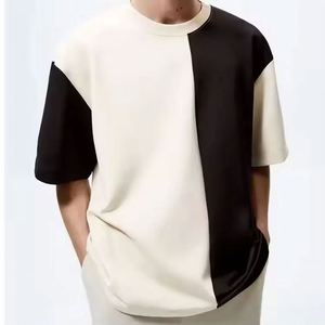 T-shirts personnalisés en gros à manches courtes pour hommes, 100 % coton, respirants, en tissu éponge épais, design uni vierge, haute qualité - Product Image 4