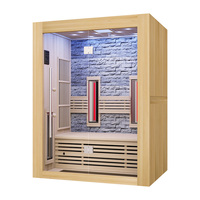 Série de pierres coulées Sauna infrarouge lointain de luxe pour 2 personnes Hammam Spa extérieur Bain de vapeur Cabine Sauna à vapeur sèche en bois