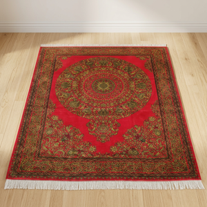Tapis de sol design moderne en soie lavable, antidérapant, à motif personnalisé, pliable, épaisseur 2-3 mm, pour usage domestique et commercial, fait main - Product Image 1