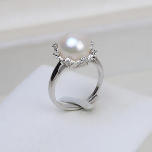 Composants de bijoux en argent 925 pour la création de bijoux en perles, bague ouverte en forme de couronne de reine, porte-bague mobile, composants de bijoux - Product Image 1