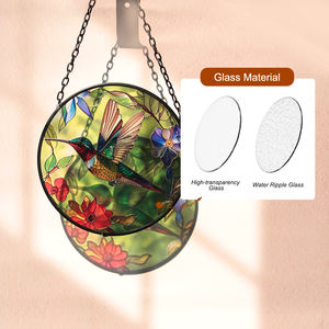 Colibri vidro colorido com <span class=keywords><strong>Metal</strong></span> Chain janela pendurada Suncatcher para janela - Product Image 5