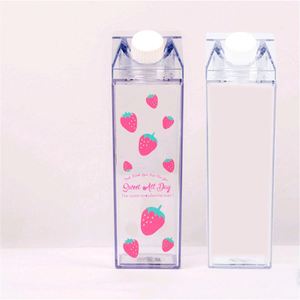 Wholesales <b>Clear</b> Plastic Acrylic Milk Carton <b>Water</b> <b>Bottle</b> Botella De Agua De Carton De Transparent Leche Bouteille En Carton - Product Image 6