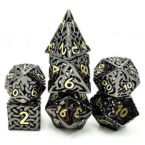 Hot Sale Steampunk DND <b>Dice</b> <b>Set</b> Black Metal Hollow Design RPG <b>Dice</b> With Gears For Tabletop Games And Collectors - Product Image 1