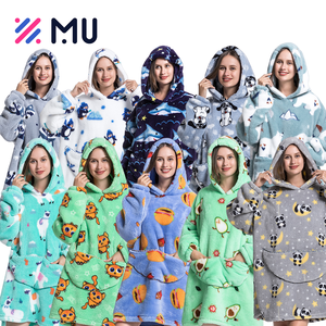 Winter Tv Manta con estampado personalizado Sudadera con capucha Mantas usables de animales de gran tamaño para adultos - Product Image 2