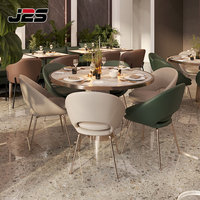 Mobilier de restaurant commercial de luxe J2S, fauteuils et ensembles de tables rondes pour hôtel, café et projets d'aménagement hôtelier moderne