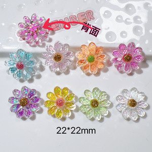 Симпатичные аксессуары для рукоделия плоская спина имитация 3D прозрачная смола Маргаритка ремесла для холодильника магнит деко части - Product Image 3