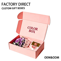 Caja de Cartón Corrugado Rosa Impresa Personalizada, Plegable, Pequeña, con Logotipo, para Envíos de Ropa, Manualidades, Joyería y Regalos