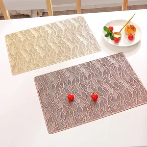 Novo Retangular Oco À Prova De Calor Mat Estilo Europeu Rodada Placemat Upscale Couro Aquecido Placematse Food Serving Placemats