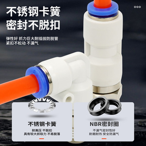 <b>Quick</b> <b>Connector</b> Pneumatic Hose Fitting Straight Through Elbow PL8 02 PC6 02 High Pressure 0.8Mpa Nickel Plated Copper - Product Image 1