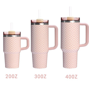 Gobelet isotherme en acier inoxydable 20/30/40oz avec poignée et <span class=keywords><strong>paille</strong></span>, tasse de voyage isolée, vente en gros, logo personnalisé - Product Image 4