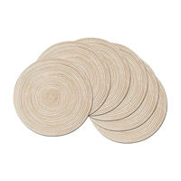 Napperons de table en polypropylène et coton de couleurs mélangées napperons résistants à la chaleur napperons tressés tissés napperons de table ronds