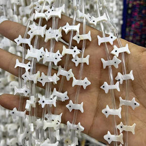 SP4098 madreperla conchiglia di conchiglia di perle perline di cane, perline di animali con conchiglia bianca - Product Image 2