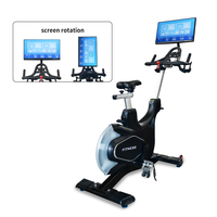 Bicicleta de Spinning Comercial con Pantalla Giratoria HD de 21.5'', Sistema de Resistencia Magnética, para Gimnasio y Uso Doméstico, Bicicleta de Ejercicio para Interiores