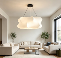 Lustre suspendu minimaliste en tissu, abat-jour doux et chaleureux, pour salle à manger, salon, hôtel, lampe décorative design