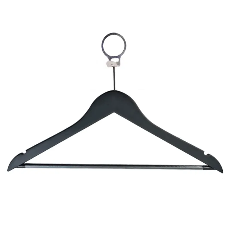 Wholesale High Quality Natural Vintage Hotel Wood Coat Hanger Suit Anti Theft Wooden Hangers with Ring Hotel Clothing Hanger