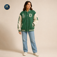 Kaos Baseball Bordir Bekas Wanita Musim Gugur/Dingin Bahan Campuran Premium Barang Bekas Ekspor Asia Tenggara