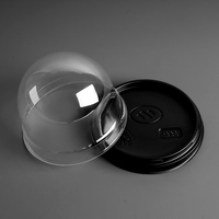 Barquette d'emballage alimentaire transparente en PET, personnalisée, jetable, en forme de dôme carré, pour cupcakes, gâteaux et gelées