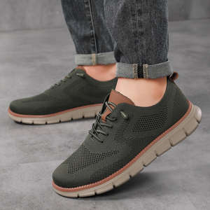Nueva Tendencia de Moda Transfronteriza 2025, Mocasines Ligeros y Transpirables de Verano para Hombre, Casuales, con Cordones, Tejido Volador, Forro de Algodón, Látex - Product Image 3