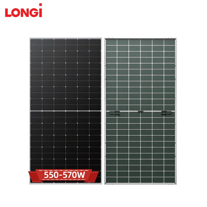 Longi Trong Kho Phổ Biến Nhất LR5-72HTD 550-570M Hpbc Nửa Di Động Longi 555W 560W 565W Bifacial Năng Lượng Mặt Trời Bảng Điều Khiển