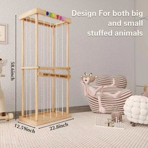 Estante de Almacenamiento de Peluches de Madera, Tipo Rectangular, Organizador de Juguetes para Dormitorio con Hamaca, Almacenamiento para Niños en Cuarto de Juegos - Product Image 3