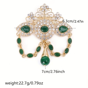 Thời Trang Retro Feng Nước Drop Đá Quý Trâm Tùy Chỉnh Hợp Kim Kim Cương Phụ Nữ <span class=keywords><strong>Pin</strong></span> OEM ODM Dịch Vụ Có Sẵn - Product Image 6