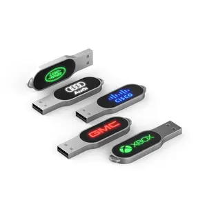 Luminous U disk 32GB creative lettering logo wholesale gift USB flash driver 3.0 64GB metal car pen drive memory usb cle 128GB