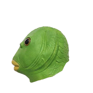 Máscara de cabeza de animal Halloween Cosplay <span class=keywords><strong>carnaval</strong></span> mascarada pez verde máscara facial divertida para niños y adultos fiesta disfraz Prop - Product Image 5