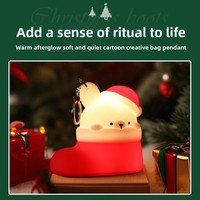 Porte-clés Lumineux Lapin à Longues Oreilles de Noël, Effet Vibration 3 Vitesses, Recharge USB, Pendentif pour Sac à Dos et Sac à Bandoulière