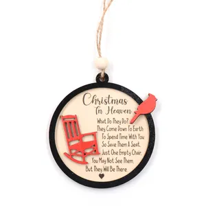 MD141CH1435 1piece-Christmas In Heaven Ornament Memorial Empty Chair Cardinal Remembrance Ornament