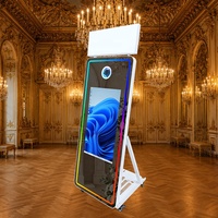 Kiosque Photobooth de Mariage en Gros avec Écran Tactile 32 Pouces, Logiciel DSLR Gratuit, Cadre LED RGB et Fonction Selfie