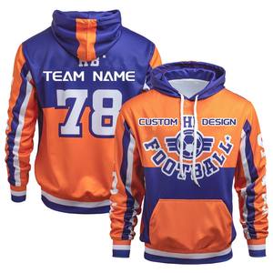 <span class=keywords><strong>Sudadera</strong></span> con capucha de cuello redondo con estampado completo con bolsillos de canguro, suéter Unisex de algodón cómodo de gran tamaño, sudaderas lisas - Product Image 1