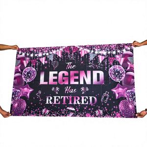 Drapeau rectangulaire personnalisé en polyester, impression numérique, décoration d'événements pour anniversaire, fête de remise de diplôme - Product Image 1