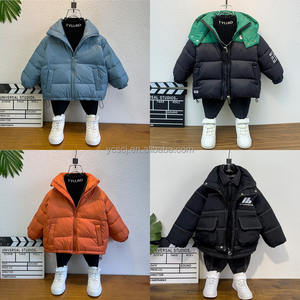 Veste d'hiver pour enfants en toile de coton remplie de plumes pour garçons, imperméable <span class=keywords><strong>et</strong></span> écologique, coupe-vent, imprimée d'animaux brodés - Product Image 6