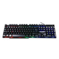 Ensemble de jeu 4 en 1 comprenant un clavier de jeu USB rétroéclairé LED à 104 touches, un combo souris, un casque étanche et un tapis de souris pour les joueurs