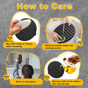 เครื่องกดเนื้อสำหรับปิ้งย่างบาร์บีคิวอุปกรณ์ทำบาร์บีคิวเนื้อไม่ติดสี่เหลี่ยมผืนผ้าเหล็กหล่อสำหรับปิ้งย่าง - Product Image 6