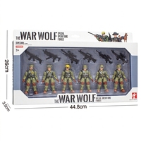 Pack de 6 figurines militaires en blister, jouets de soldats à assembler avec armes pour jeu militaire, cadeau jouet pour enfants de 3 ans et plus