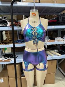 Traje de Baño Monokini Personalizado con Logotipo ODM OEM, con Cuello Halter de Malla Hueca y Corte Alto para Mujer, Disfraz de Carnaval - Product Image 2