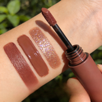 Échantillon Gratuit Cosmétiques Marque Privée Brillant Mat Mini Paillettes Scintillantes Gloss à Lèvres Végétalien Ensemble Rouge à Lèvres Brillant Nude