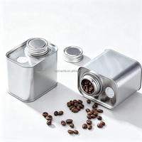 Boîtes en fer blanc personnalisées à couvercle vissé, qualité alimentaire, 100-250g, vente en gros, emballage portable pour grains de café, flocons d'avoine, thé, aliments pour animaux, noix, sel, épices
