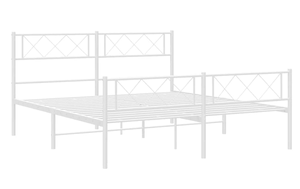 White Modern Metal <strong>Bed</strong> Frame with Headboard and Storage for Teenagers or <strong>Guests</strong> Living Room Use Dimensions 150*200cm - Product Image 5