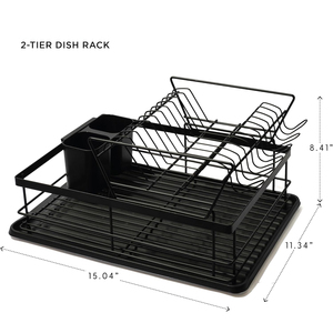 Escurridor de platos de gran capacidad, estante de secado de platos de acero inoxidable sobre el fregadero para organizador de cocina con alfombrilla de barro de diatomeas - Product Image 2