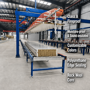 Modern Construction Rock Wool Sandwich Panel Sustainable Building Materials for Steel Structure Warehouse Roofing