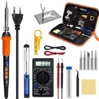 Kit multimètre et fer à souder avec poignée adhésive, ensemble d'outils de réparation électronique pour étudiants et usage domestique, 90W 909A, manuel, 220V