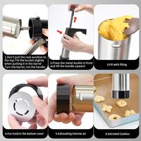 Pistolet à Biscuits en Acier Inoxydable, Pistolet à Crème pour Gâteaux, Machine à Biscuits, Embouts, Moule, Seringue à Pâtisserie, Extrudeuse, Outils de Cuisson