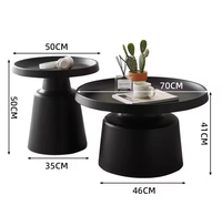 Table basse ronde en métal minimaliste moderne pour salon, table d'appoint élégante pour canapé d'angle, imperméable