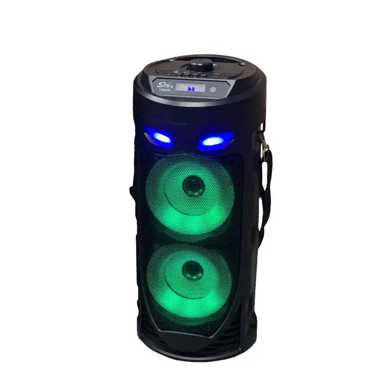 ZQS4239 Portable Column 30W Big Power Dual Speakers Led Light Wireless Super Bass Stage Party Karaoke BlueTooth Speaker with Mic