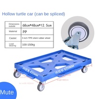 Chariot de manutention en plastique à quatre roues, à roues silencieuses en caoutchouc creux, épaissi et résistant aux chocs